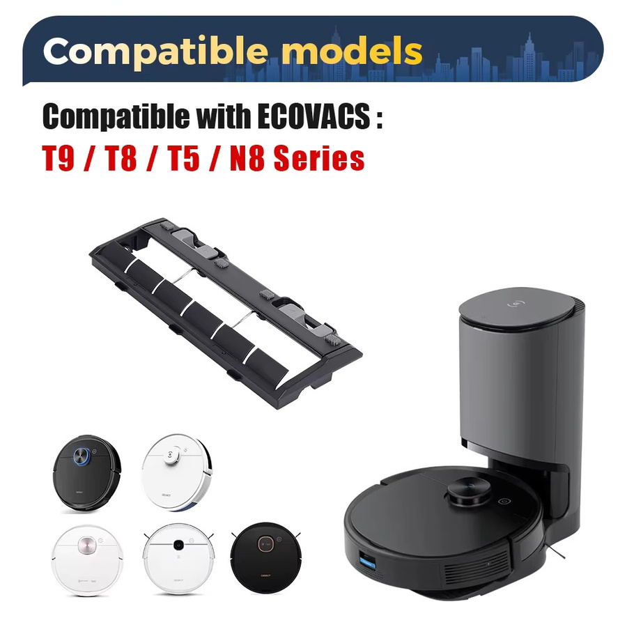 Ecovacs Hauptbürstenabdeckung für Saugroboter kompatibel mit Deebot T8 T8 Max T8 AIVI T9 AIVI N8 N8 Pro 950 920 T5 N5 N9 N10 N10 Plus in Schwarz - Bild 2