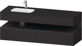 Duravit Einbauwaschtisch-Möbel-Set Qatego in Grau und Schwarz, B/T/H: 160 x 50 x 60 cm - Bild 1