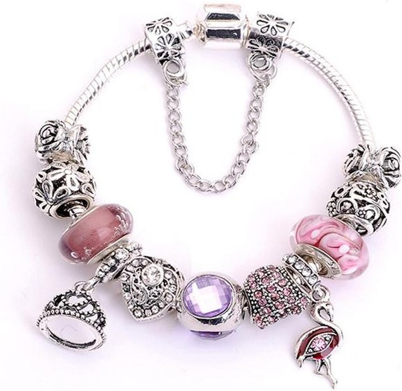 Allbestart Charm-Armband, Silber, Kristall, Kinder und Frauen, 20cm - Bild 1