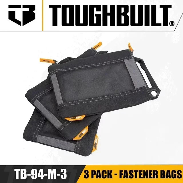 TOUGHBULILT Werkzeugtasche und Schraubenaufbewahrungstasche aus Segeltuch, 3er-Set, Schwarz, B/T/H: 27,5 x 17,5 x 3 cm - Bild 1
