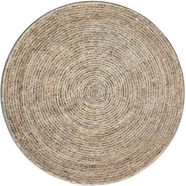 Vercai Rugs Teppich Brady Geflecht Beige Rund Durchmesser: 90 cm - Bild 1