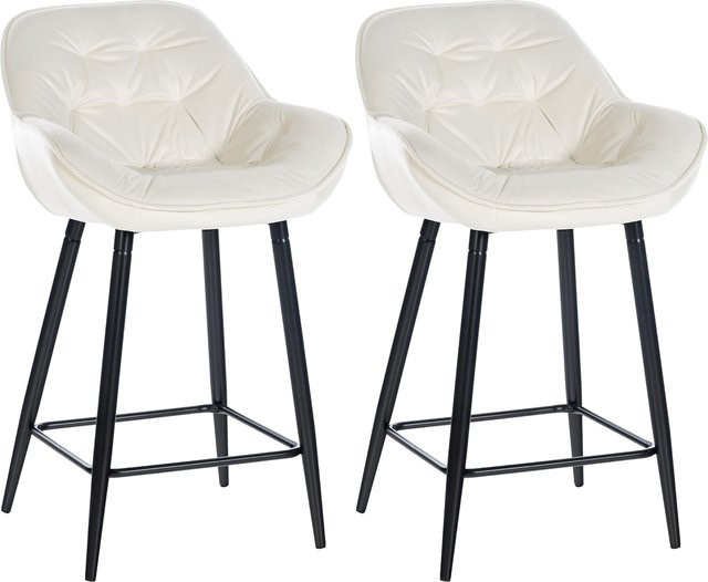 CLP 2er Set Barhocker Gibson gepolsterte Tresenstühle mit Fußstütze in modernem Design - Bild 1
