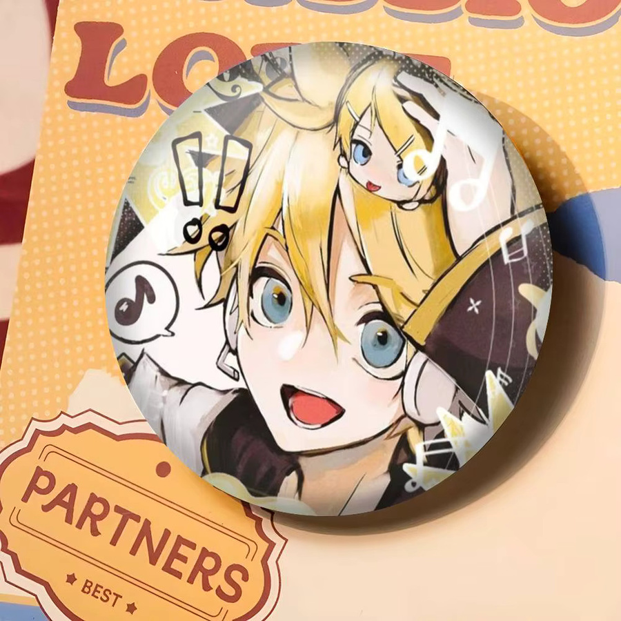 K-kagamine-E Len Runde Snap-in-Broschen, Rockband-Anstecknadeln - Bild 5
