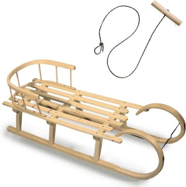 Bambiniwelt Hörnerrodel, Holzschlitten aus Buchenholz, 120cm - Bild 1