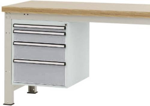 Manuflex Gehäuse-Unterbau PROFI ZB4781.9006 in Alusilber mit 4 Schubfächern für Werkbanktiefe 700 mm und Nutzhöhe 500 mm - Bild 1