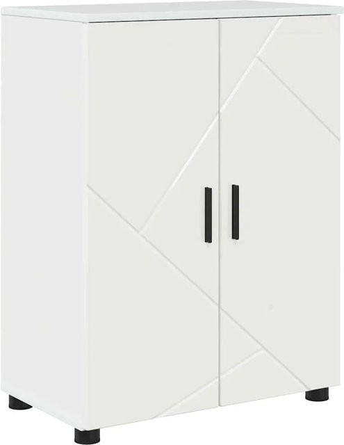 vidaXL Badezimmerschrank in Hochglanz Weiß mit Stauraum, B/T/H: 60 x 35 x 80 cm - Bild 1