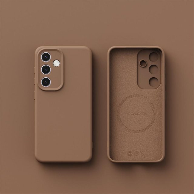 Matte Magnetische Flüssigsilikon Hülle für Samsung Galaxy S24 S25 S26 Ultra Plus kompatibel mit MagSafe, Farbe: Braun - Bild 1