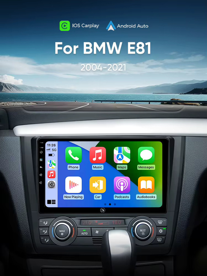 Ainavi Autoradio für BMW 1er Serie E81 E82 E87 E88 (2004 - 2012) mit kabellosem Carplay, Android Auto und HDMI-Ausgang in Schwarz - Bild 7