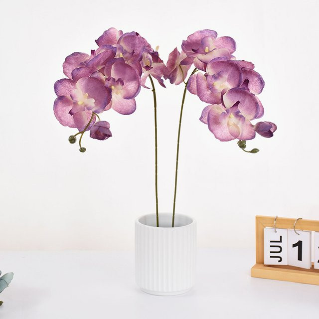 ZQNYCY Künstliche Schmetterlings-Orchideenblumen aus Seide in Blau und Lila für deine Dekoration und Hochzeiten - Bild 1