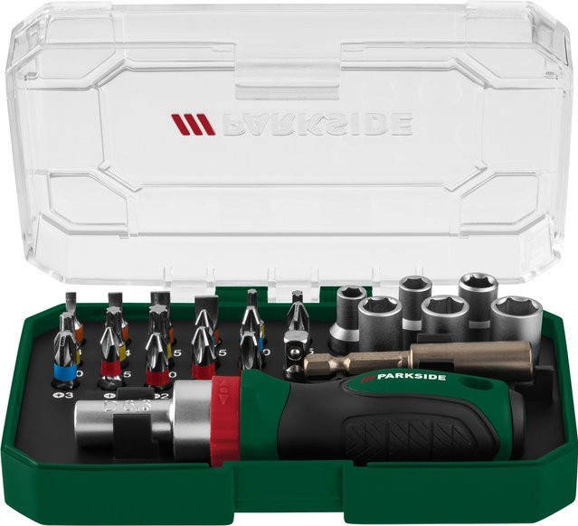 Parkside Ratschen-Bit- und Steckschlüssel-Set mit 6,3 mm Bit- und Stecknusssatz in Mehrfarbig - Bild 1