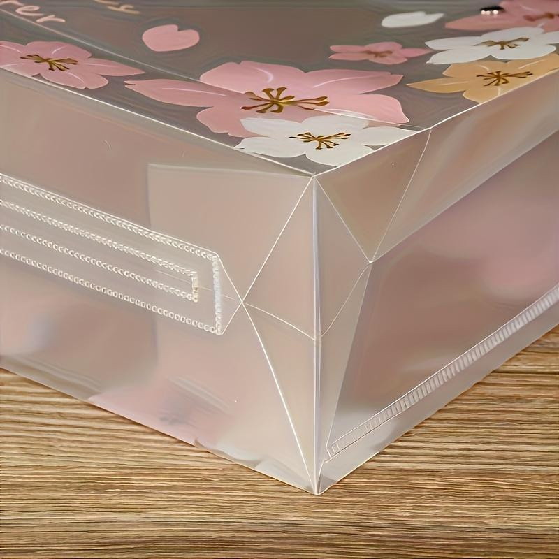 Transparente Geschenktasche Prinzessin Floral aus PVC mit rosa Kirschblütendesign - Bild 2