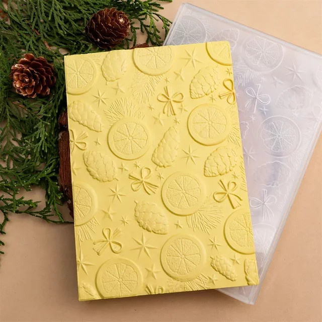 3D-Prägeordner mit Englischen Rosen, Zimtstäbchen und Orangen für Scrapbooking und Papierhandwerk - Bild 1