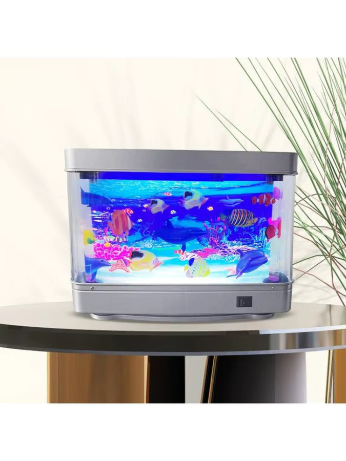 D0AD LED Aquarium-Fischlampe mit beweglichem Fisch, transparentes Nachtlicht für den Tisch mit USB-Anschluss - Bild 7