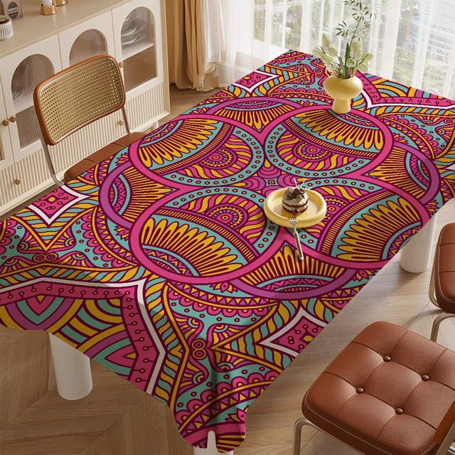 Wasserdichte und pflegeleichte Polyester-Tischdecke mit Blumenmuster von JMG Household Supplies, rechteckig, Mehrfarbig, B: 100 cm, T: 140 cm - Bild 1