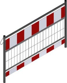Schake Schrankenzaun Site Fence aus Stahl in Rot/Weiß, Länge: 1,60 m - Bild 1