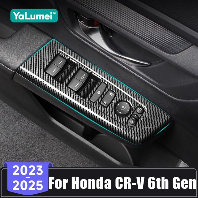 YaLumei Fensterheber Schalter Abdeckung für Honda CR-V 6. Generation 2023-2025, Türarmlehnen Panel Rahmen Zubehör, Schwarz - Bild 1