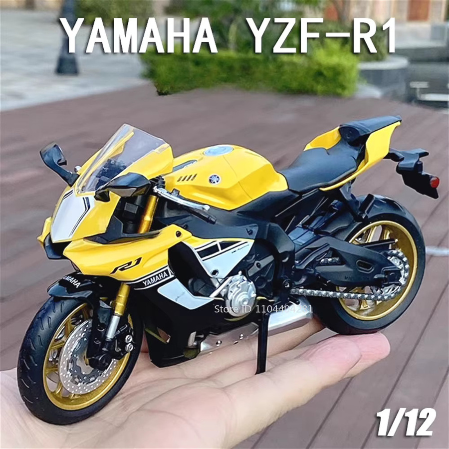 MAKEDA Yamaha YZF-R1M Motorrad Diecast, 1:12, Metall, Rot - Bild 6