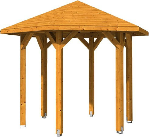 Skan Holz Pavillon Nancy 1 aus Leimholz in Eiche hell und Beige, B/T/H: 360 x 312 x 250 cm - Bild 3