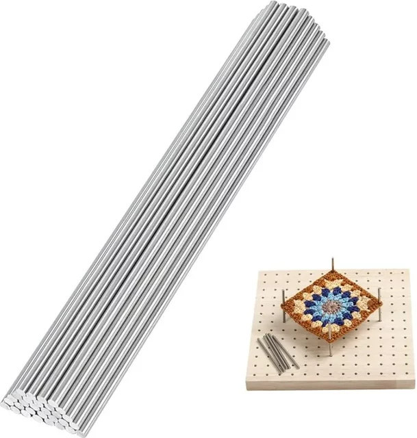 Runde Stabsstifte aus Edelstahl in Silber, massive Schaftstangen aus Metall für Häkeln und Stricken, Durchmesser: 3 mm - Bild 1