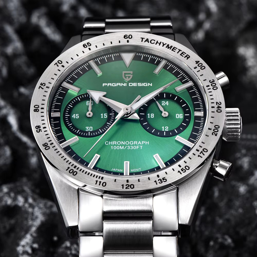 PAGANI DESIGN Chronograph, Quarz, Edelstahl, Blau, Herren - Bild 5