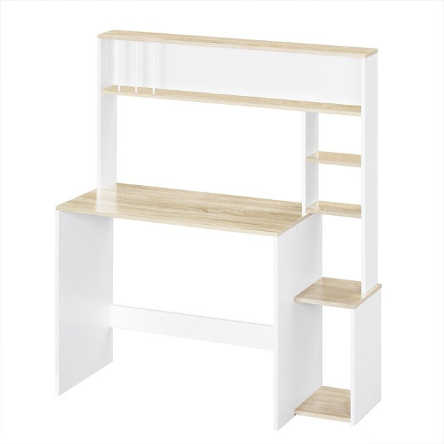 Eugad Computertisch im skandinavischen Design mit Stauraum, weiß, B/T/H: 113,5 x 45 x 139 cm - Bild 1