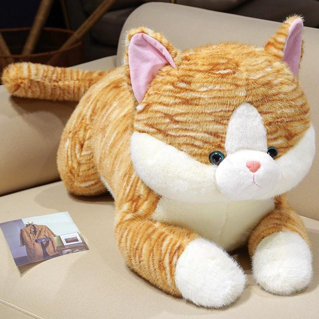 Liegende Katze, Plüschtier, Gelb, ab 14 Jahren - Bild 1