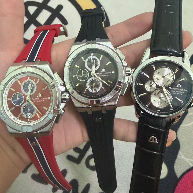 Maurice Lacroix Chronograph Armbanduhr, Edelstahl, Schwarz, Herren - Bild 1