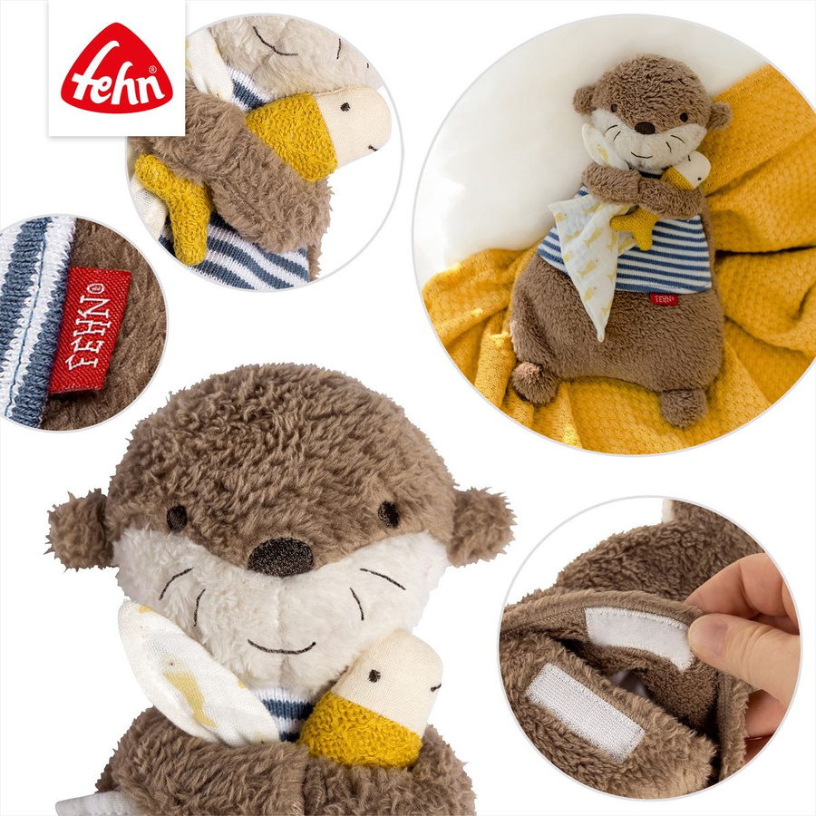 Fehn Kirschkernkissen Otter Theo als Kühl- und Wärmetier in Braun, Blau und Multicolour - Bild 5