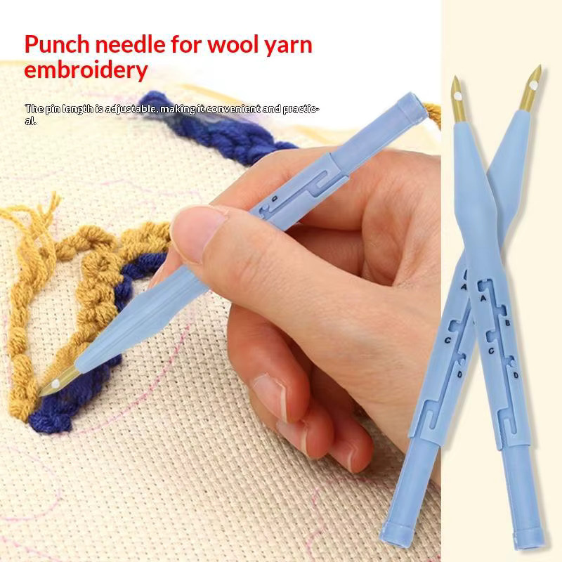 eelhoe Magisches Stickerei-Set Punch-Needle-Stickwerkzeug für DIY Handarbeit in Pink und Blau - Bild 1
