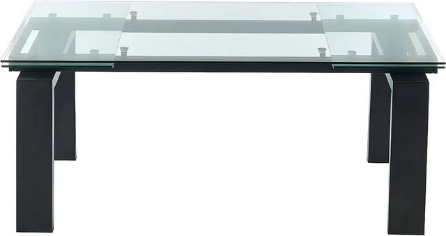 Vente-unique Esstisch Lubana aus Glas, rechteckig, ausziehbar, transparent/schwarz, B: 270 cm, T: 180 cm - Bild 1