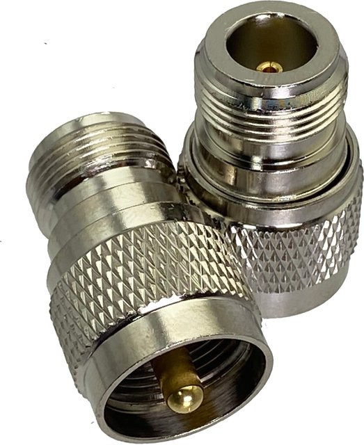 RF Koaxial Adapter N Buchse auf UHF PL259 Stecker in Silber - Bild 1
