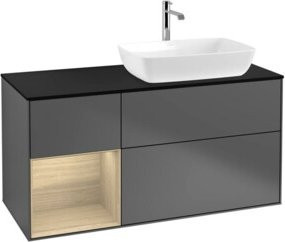 V&B Waschtischunterschrank Finion in Anthrazit, Breite: 120 cm, Tiefe: 50,1 cm, Höhe: 50,1 cm - Bild 1