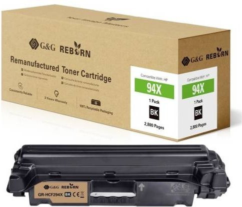 G&G Toner Cartridge Schwarz kompatibel mit HP 94X, remanufactured, 2800 Seiten - Bild 1