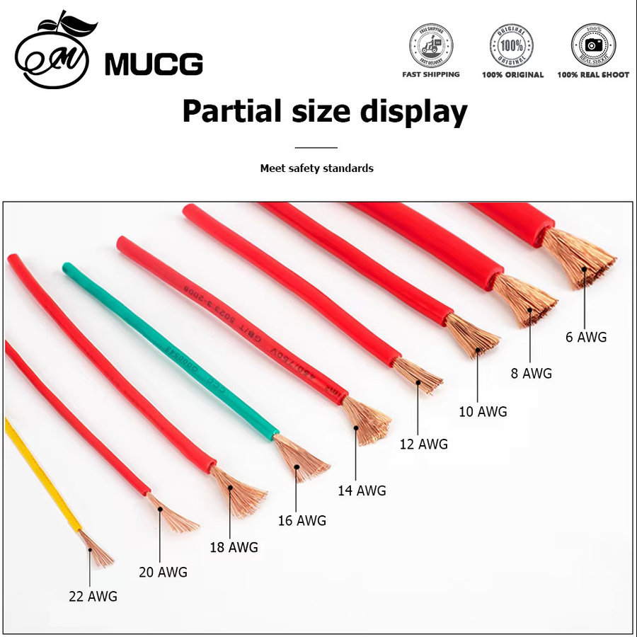 MUCG Kupferdraht mit PVC-Isolierung für Lautsprecher und Audio-Anwendungen, 100 m Rolle, Schwarz und Rot - Bild 2