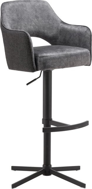Premium Living Barhocker Valletta in Anthrazit und Schwarz mit 360-Grad-Drehfunktion und Textilbezug - Bild 1