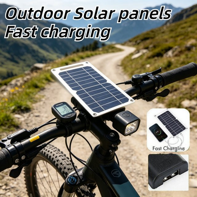 EESBAO Multifunktionales Solarpanel mit USB-A Anschluss für Mobiltelefone und Powerbanks, ideal für Outdoor, Camping und Wandern - Bild 1