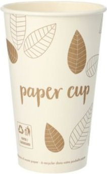 Papstar Trinkbecher pure in Braun und Weiß, 400 ml - Bild 1
