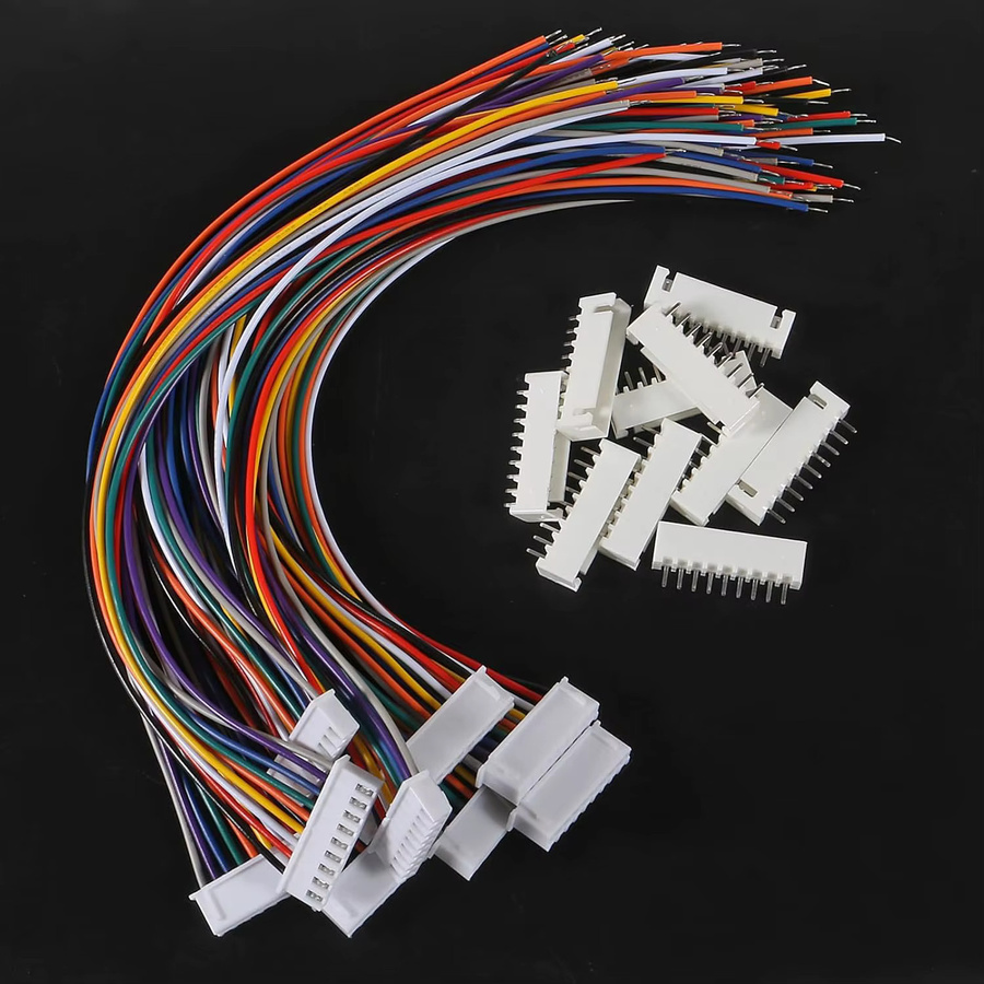 AOKIN JST-XH-Stecker-Set mit 90 Paar männlichen und weiblichen Steckverbinder sowie Flachdrahtkabeln, 2,54 mm Pitch, Multicolor - Bild 2