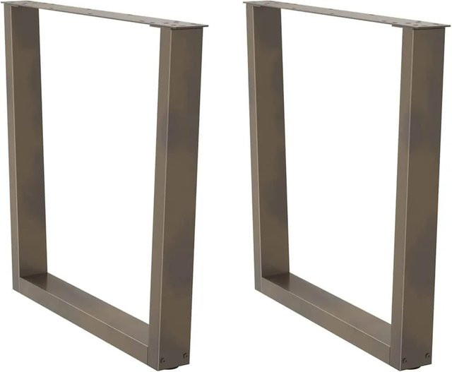 vidaXL Esstisch Beine V-Form aus Stahl in Naturstahl, 2 Stück, B/T/H: 90 x 72 x 73,3 cm - Bild 1