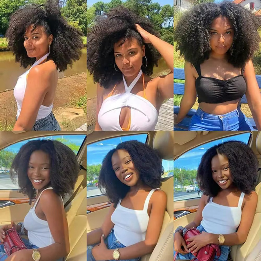 Dula A Hair Afro Kinky Lockige Haarbündel, Echthaar, Schwarz, Damen - Bild 6