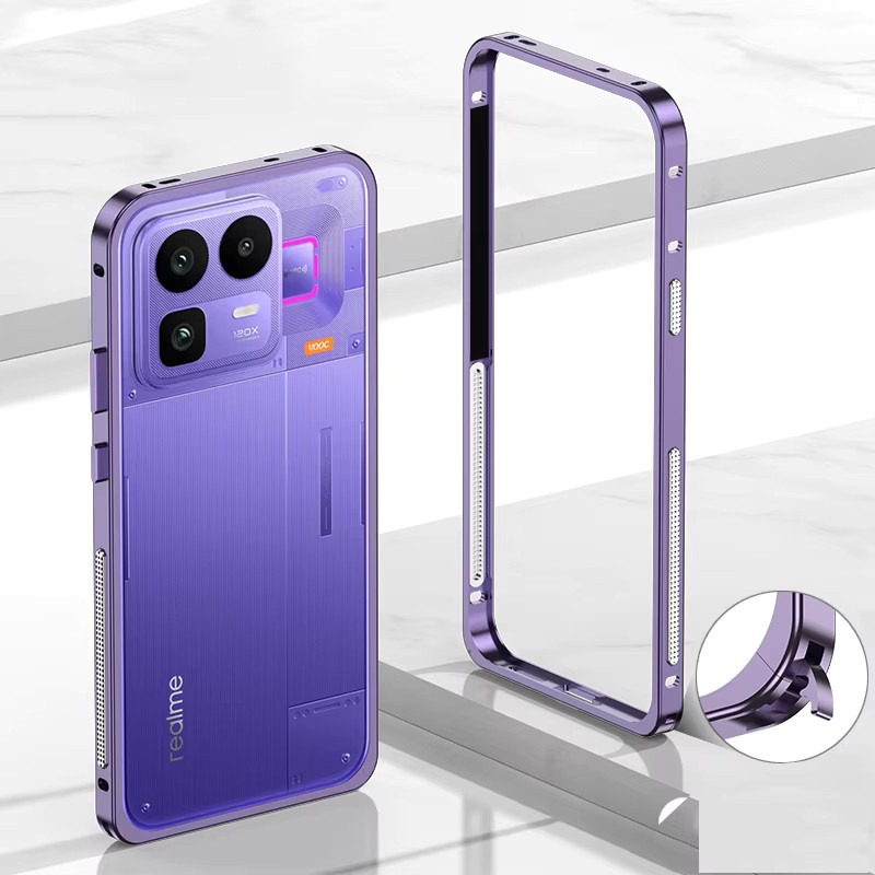 Realme Neo 8 5G Handyhülle aus Aluminiumlegierung mit Metallrand in Silber - Bild 2