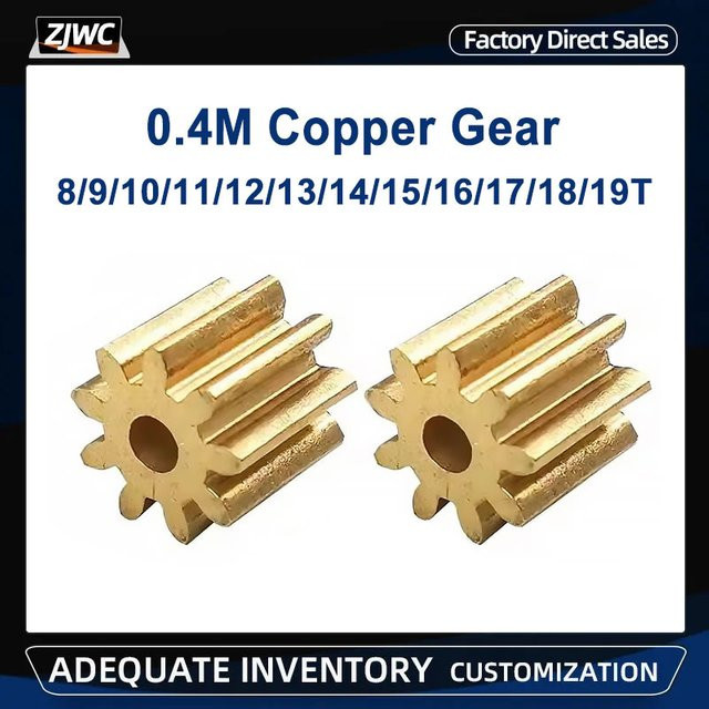 10 Stück LSWCBE Kupfer Zahnstange Stirnrad Präzisions-CNC-Ritzel, Farbe: Gold, Modul: 0,4, Dicke: 4 mm - Bild 1