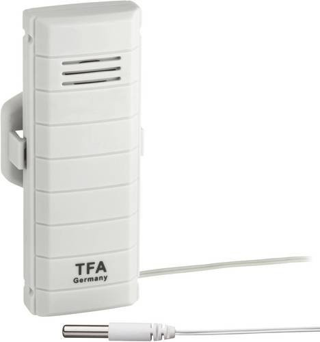 TFA Dostmann Weather Hub Temperatursender mit wasserdichtem Kabel Funk-Thermometer in Weiß - Bild 1