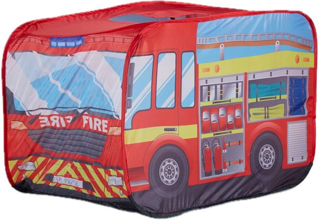 Relaxdays Spielzelt Feuerwehr Polyester Rot faltbar - Bild 1