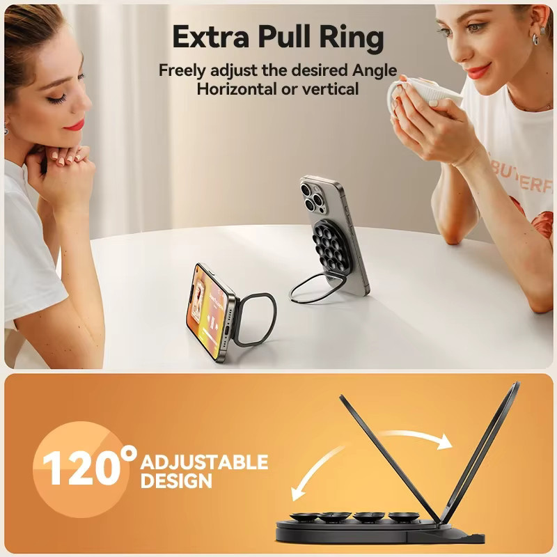 JOYROOM Magnetischer Handyhalter mit Saugnapf und Zugring für iPhone, Samsung und Android in Schwarz oder Weiß - Bild 4
