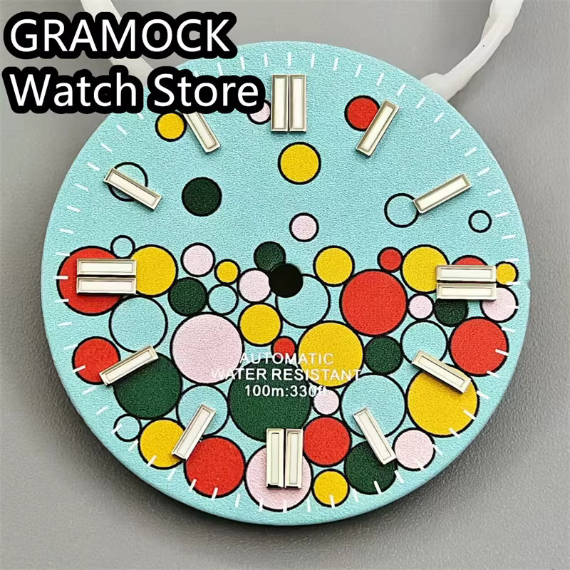 Gramock Zifferblatt, grün leuchtend, 29 mm, Unisex - Bild 2
