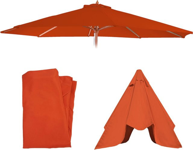 MCW Ersatzbezug für Sonnenschirm Lissabon aus Polyester in Terracotta mit Ø 3,5m - Bild 3