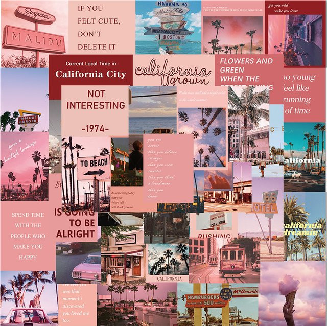 50 oder 100 Stück minimalistische California Street Theme Aufkleber, wasserfeste kreative Sticker in Multicolour für Koffer, Schreibwaren und Scrapbooks - Bild 1