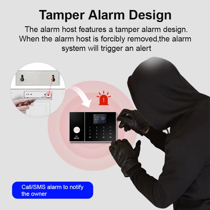 PGST 4G GSM Alarmsystem für Zuhause mit 433MHz und 2.4G WIFI, kompatibel mit TUYA Smart Life, Alexa und Google zur Haushaltssicherheit - Bild 3