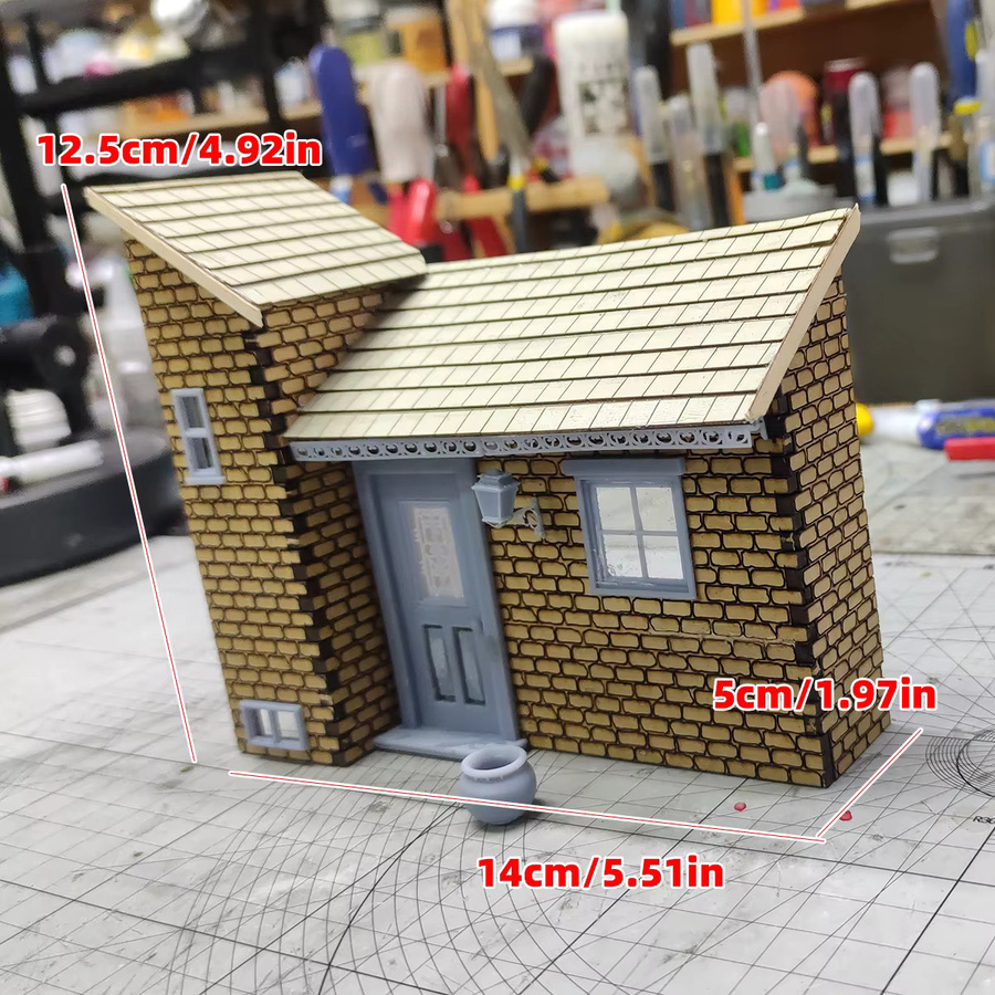 CorMake Architektonisches Modellbauset, Einfamilienhaus, Bungalow, Maßstabsmodellbausatz 1:35 - Bild 2